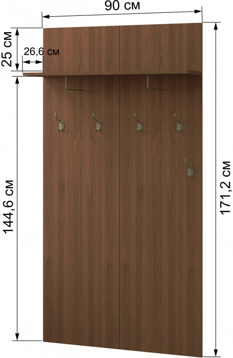 Модульная прихожая Ливорно, набор 3, Орех донской