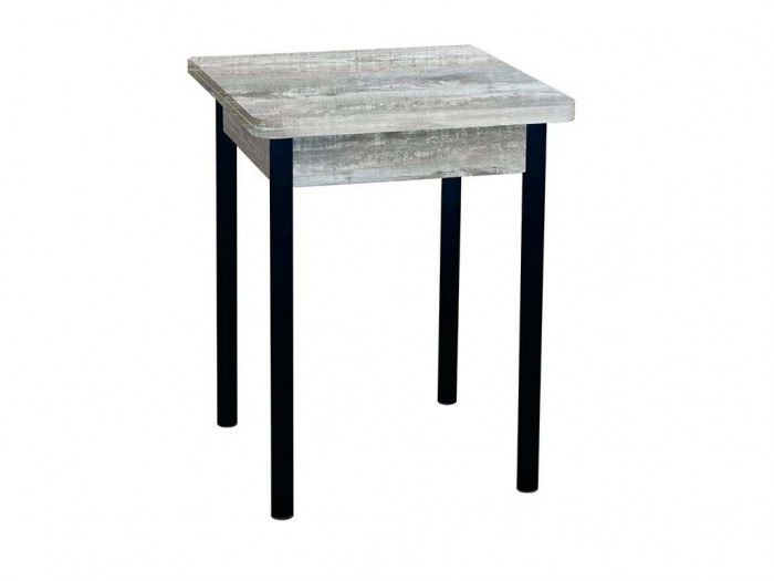 Эко 60х60 стол обеденный раскладной / бетон темный/черный