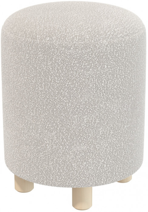 Банкетка 6-5137ТКШсв.серый Марта, цвет ткань светло-серая, ШхГхВ 36х36х46 см.(круглая банкетка на трёх ножках)