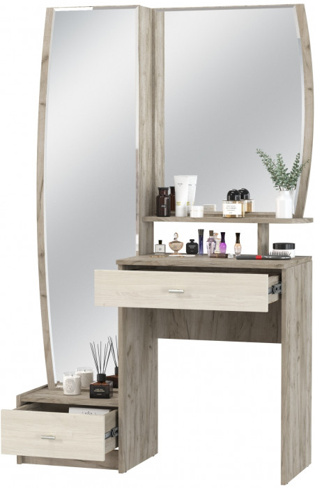 Трюмо 4-25102дкс/скан.д.б. Сицилия, цвет дуб крафт серый/скандинавское дерево белое, ШхГхВ 100,2х43,2х164,5 см., НЕ универсальная сборка