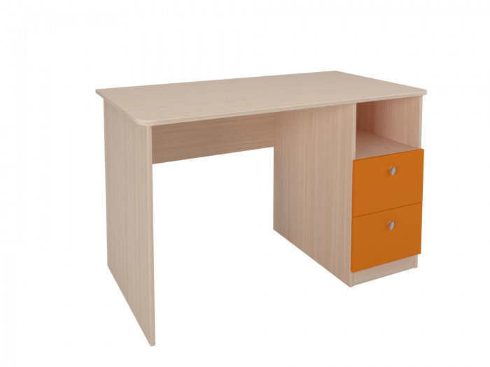 Стол письменный Дуб молочный/Оранжевый