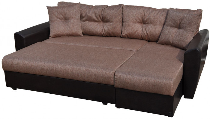 Диван УГЛОВОЙ Амстердам рогожка коричневая 160 НПБ