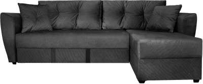 Диван УГЛОВОЙ Амстердам велюр черный 160 НПБ