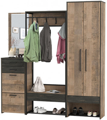 Трувор Прихожая 232, дуб гранж песочный/интра