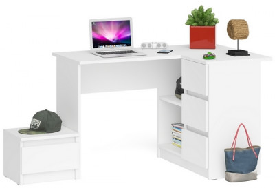 Мори компьютерный стол МС-16 правый + Тумба ТМП400.1, белый