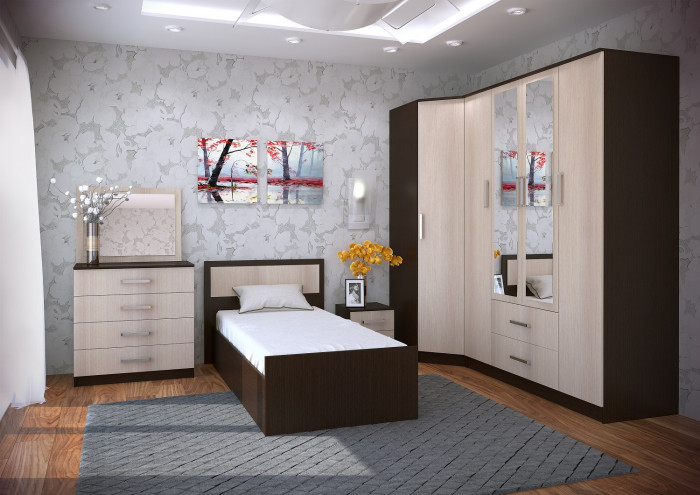 Шкаф угловой Фиеста, венге/лоредо