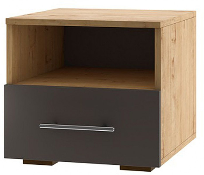 Бруно Тумба прикроватная Дуб Вотан / Серый графит