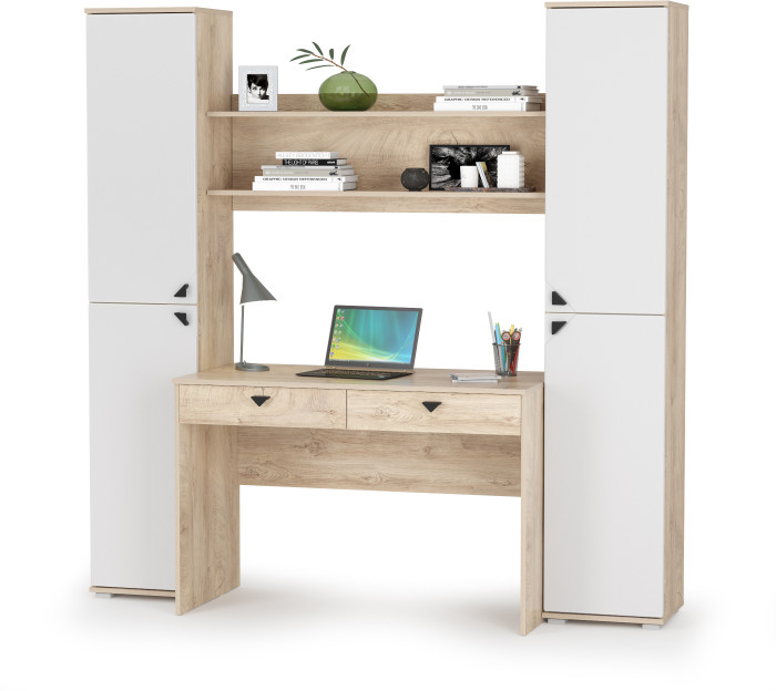 КР100 Бостон № 39, цвет дуб эндгрейн элегантный/фасады МДФ милк рикамо софт, 13.154+12.69+09.132+13.154, ШхГхВ 192,4х57,2х194,4 см.