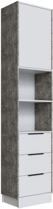 Шкаф Мадрид, композиция 12, Белый/Ателье светлое