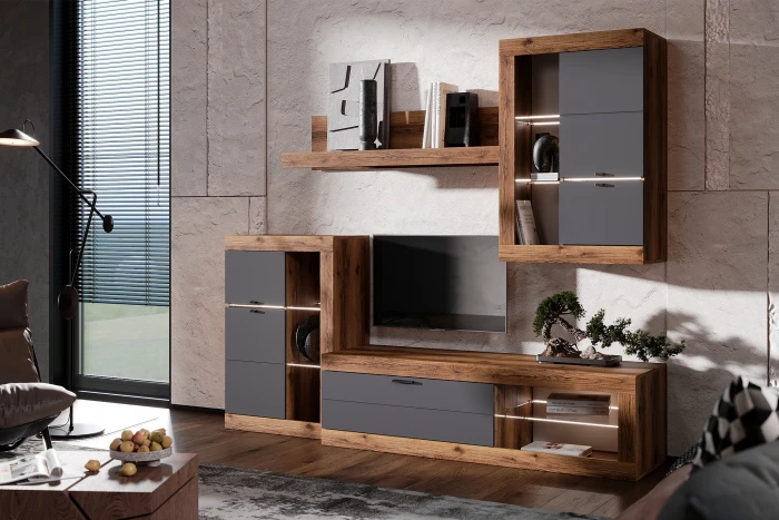 Прага Модульная Гостиная, вариант №1, делано/Графит