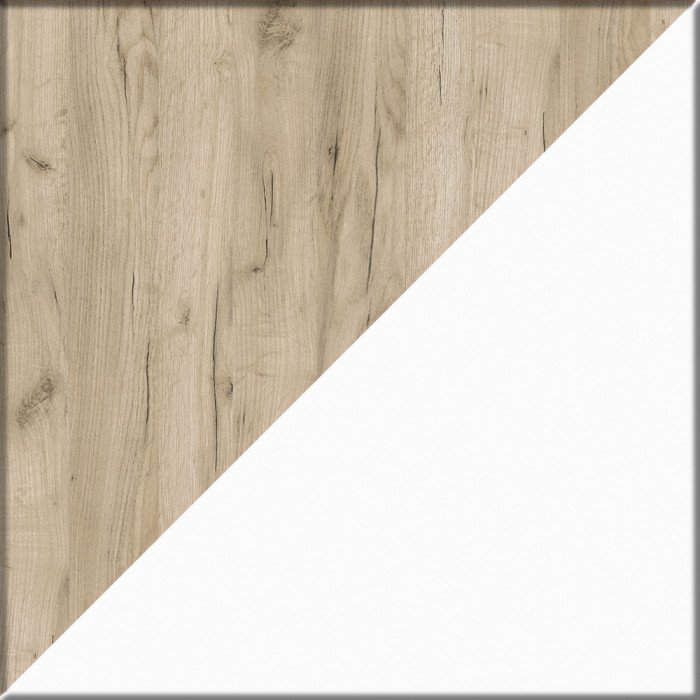 Трюмо 4-25912бел/дкс, цвет белый/дуб крафт серый, ШхГхВ 62х46,6х134,5 см.