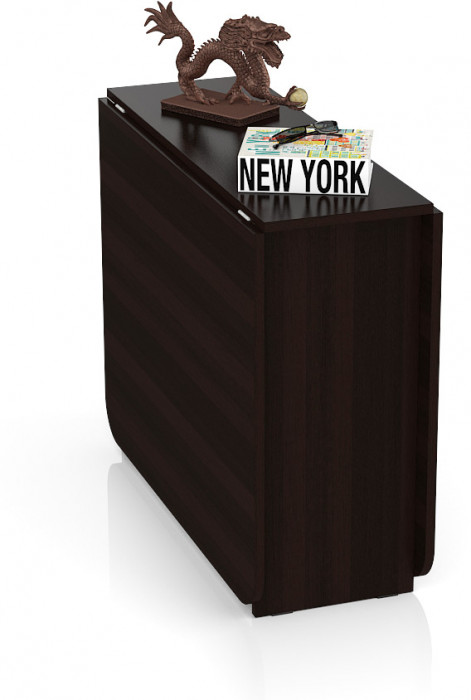 Стол-книжка обеденный МД-СО-04, цвет венге/ножки хром, ШхГхВ 170х90х74 см., 34х90х74 см. сложенный (Мебельный Двор)