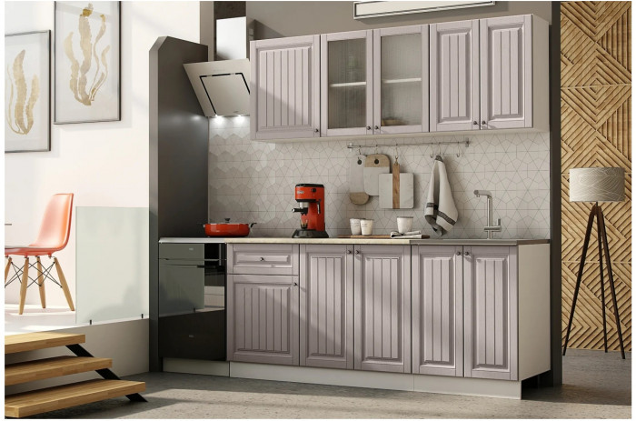 Кухня Хозяюшка МДФ 1800 (Трюфель, Белый)