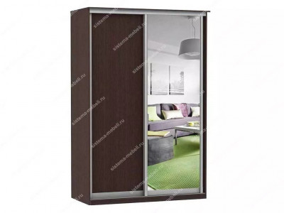Шкаф купе Модерн 1490х600 2-х дверный 2-х секционный зеркало венге