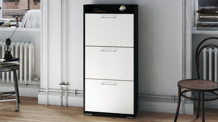 Обувница СВК ХЛ, цвет венге/дуб лоредо, ШхГхВ 136х60х25 см.