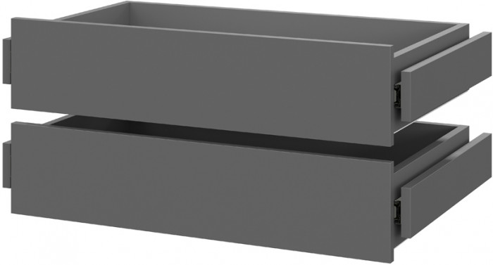 Шкаф распашной с наполнением (5 полок + 2 ящика) ШК 5 (800), Графит