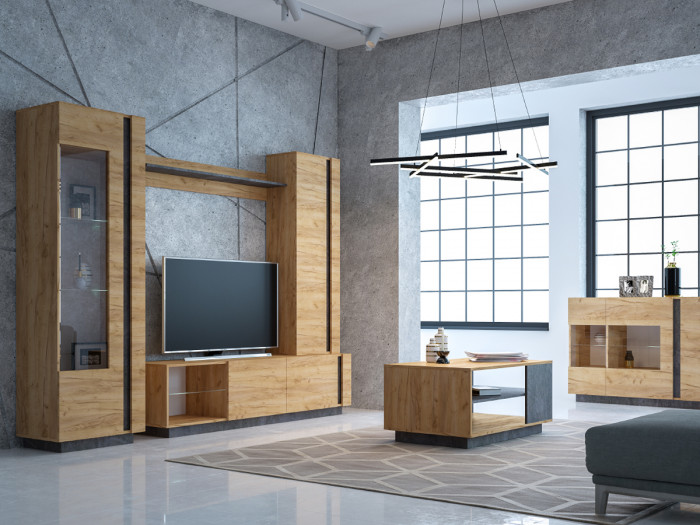 КР100 ??? Арчи Полка 10.110, цвет дуб крафт золотой/камень тёмный, ШхГхВ 130х21,6х20 см.