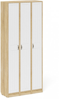 Прихожая П-6 Пенал 3 штуки, цвет дуб сонома/фасады МДФ белое дерево фрезеровка прованс, ШхГхВ 90х35х210 см., универсальная сборка