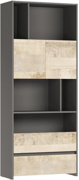 Стеллаж 3 Денвер, Графит, Дуб гранж песочный