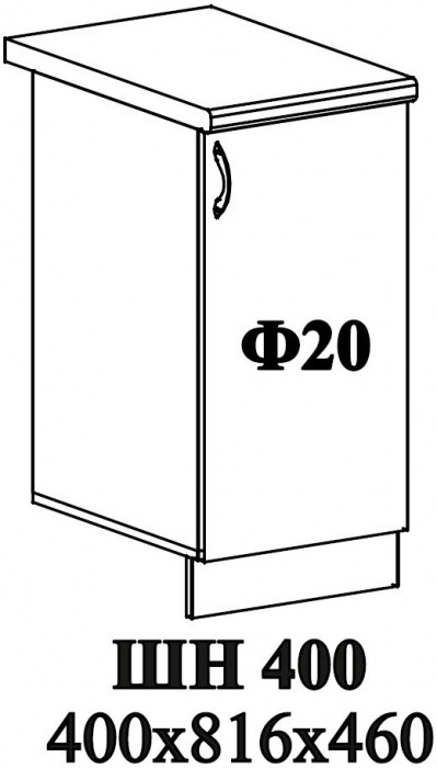 Ф-20 Мария (ШВ 400, ШН 400) МДФ белый