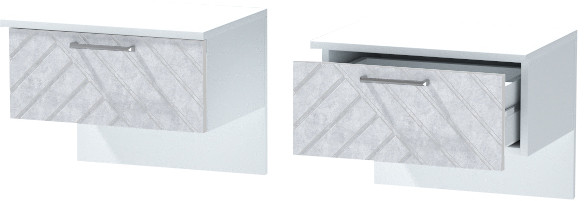 Тумба приставная "Иннэс-7", Белый/Бетон снежный