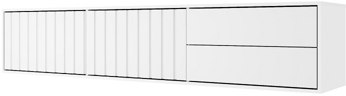 Тумба под телевизор "Шелтон" - Белый текстурный/Корунд джелато