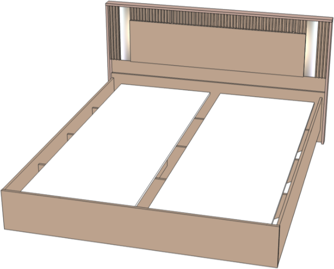 Кровать полутороспальная 140х200 "Харди" - Белый текстурный/Ясень белый