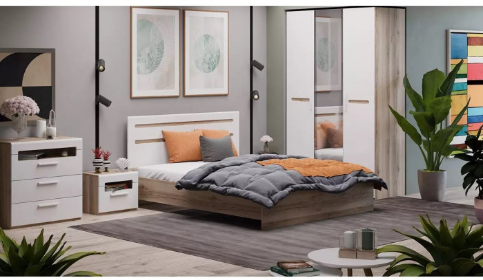 Спальня Фьюжн (Сонома трюфель / Бежевый)