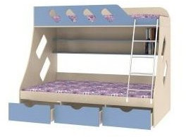 Дельта-20.01 Детская двухъярусная кровать с лестницей (Венге, Дуб Сонома)