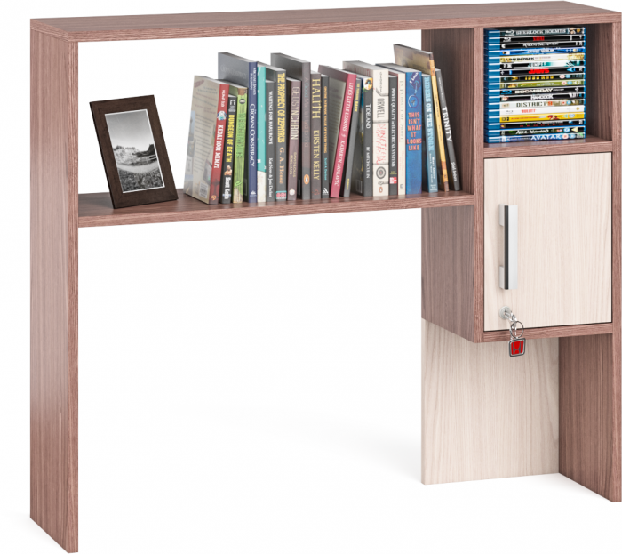 Стол письменный с надстройкой С-МД-1-09Н, цвет ясень шимо светлый/ясень шимо тёмный, ШхГхВ 105х57х162 см., НЕ универсальная сборка