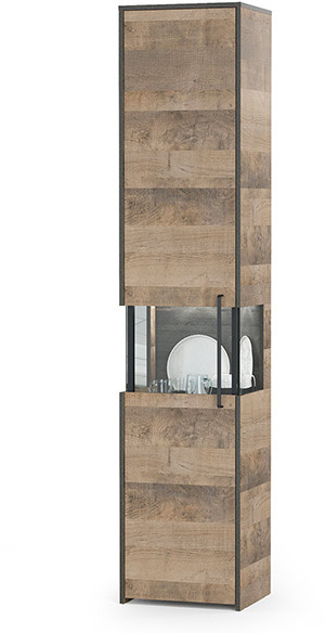 Трувор 13.205 Шкаф-пенал с витриной, дуб гранж песочный/интра