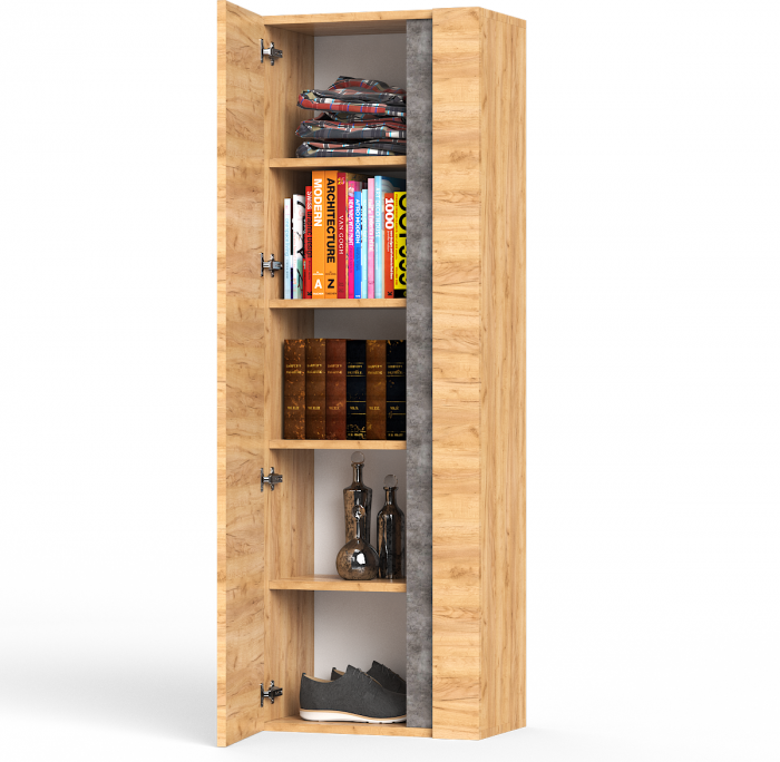 Арчи Шкаф комбинированный 10.05, дуб крафт золотой/камень тёмный