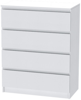 Кэт-1 Комод 4-Ящика, Белый/Белый