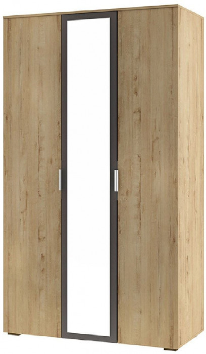 Бруно Шкаф трехдверный Дуб Вотан / Серый графит