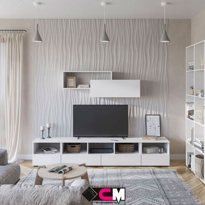 Хелен ТБ 02 Тумба ТВ (1,402х0,442х0,460) белый/дуб крафт золото