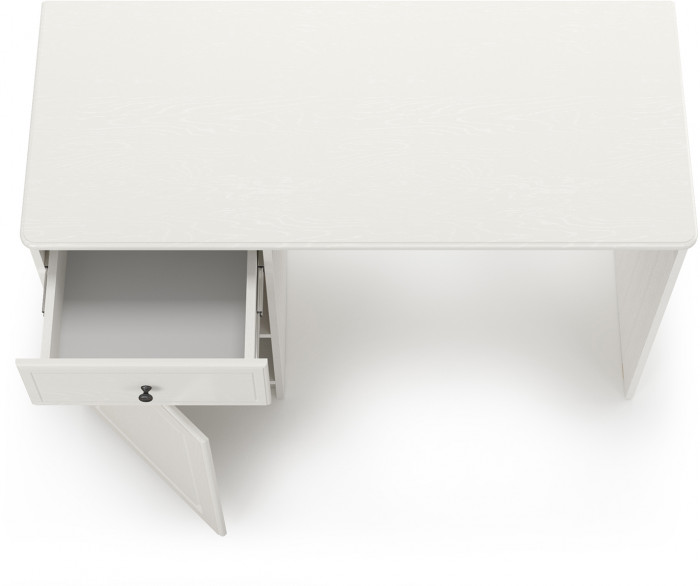 Роуз 12.148 письменный стол, ЛДСП белый(тиснение Поры дерева)/МДФ ясень ваниль