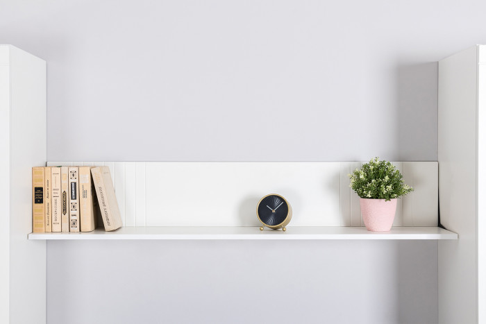 Валенсия Гостиная № 118, цвет ЛДСП белый шагрень/МДФ белый шагрень, ШхГхВ 321,3х38,4х225,2 см., универсальная сборка