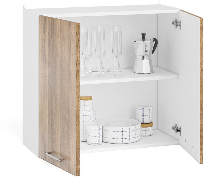Кухня Мебель--24 ШВ800 Шкаф 80 см., корпус белый/фасад МДФ дуб вотан