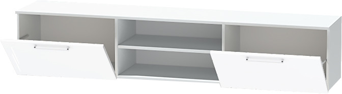 Тумба-2 под ТВ подвесная "Иннэс-7", Белый/Белый глянец