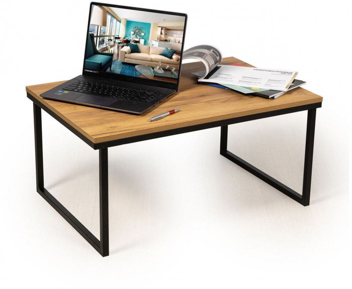 Стол журнальный Ланс Мини Дуб крафт золотой / Черный