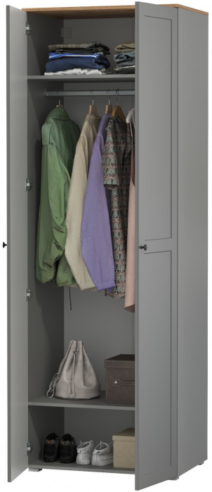 Остин 13.224 Шкаф, цвет серый графит/дуб крафт золотой, ШхГхВ 80х54,3х229,6 см.