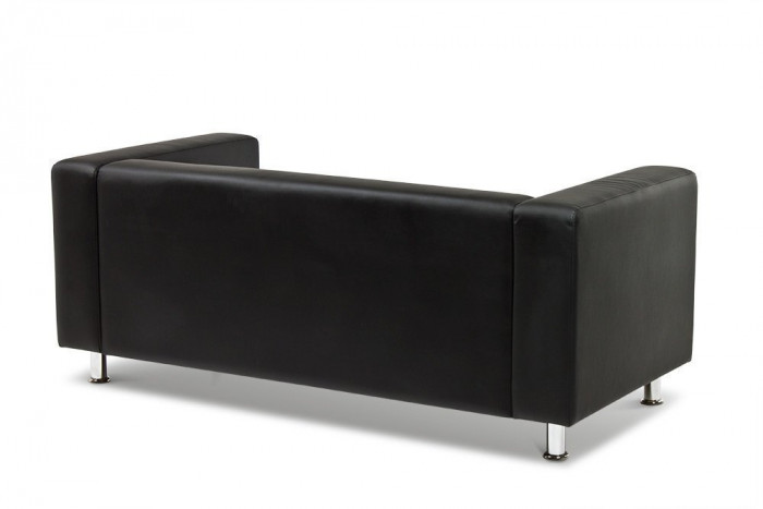 Кожаный диван Клиппан 3-х местный, прямой, цвет черный