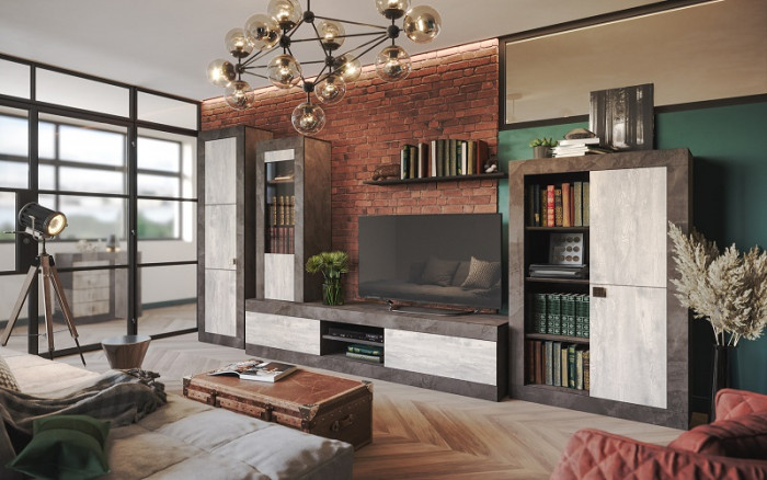 Набор мебели для гостиной "Лондон", набор 2 - Оникс/Бетон пайн светлый