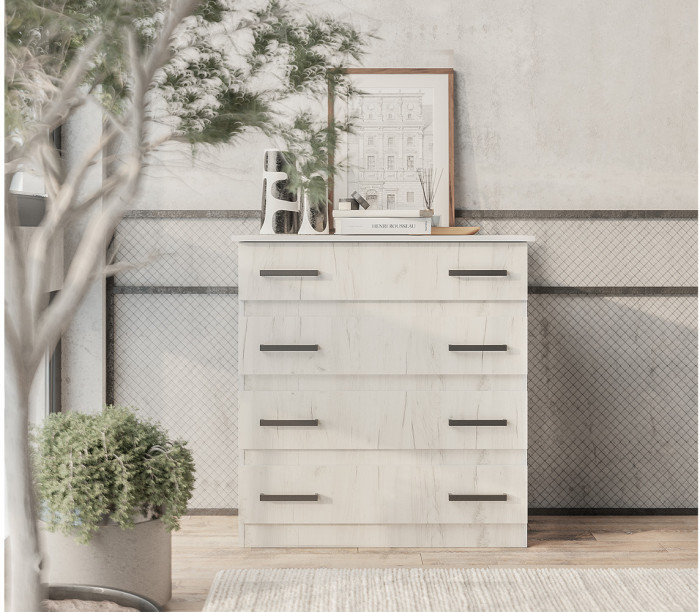 Комод "Стандарт №6" (882х920х460) дуб крафт белый