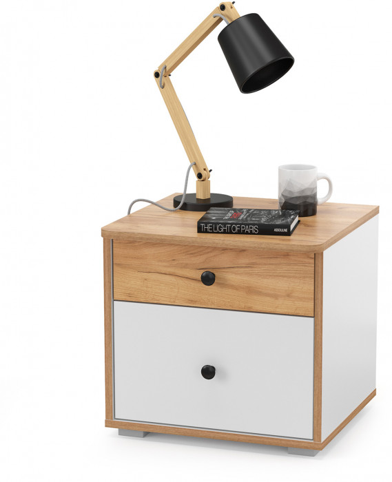 Вуди Компоновка № 40, цвет белый премиум/дуб крафт золотой/саванна латте, сп. м. 900х2000 мм., б/м, основание есть, матрас высотой до 200 мм.