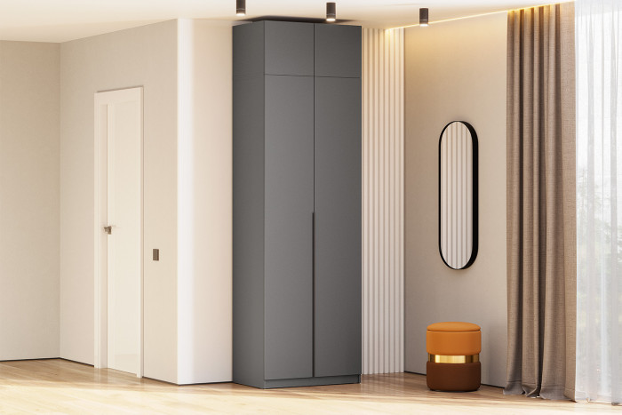 Шкаф с антресолью (полка + штанга) ШК 5 (800), Графит