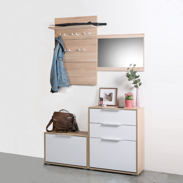 Куба Зеркало навесное, цвет дуб сонома, ШхГхВ 65х2х50 см., может крепиться или горизонтально или вертикально