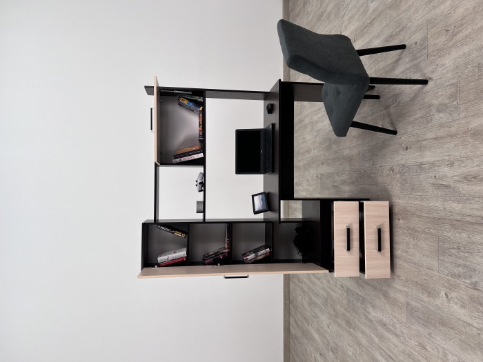 Компьютерный стол Квартет-9, Белый/Ателье светлое