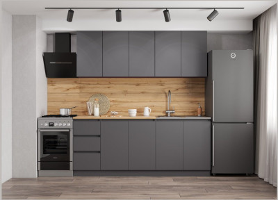 Кухонный гарнитур ЛДСП Мори 2000, графит