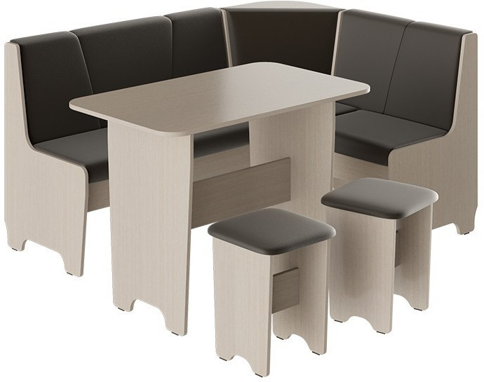 Техас Кухонный уголок Исп.1 (Дуб Сонома трюфель/Экокожа бежевая)